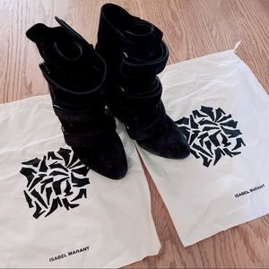 Isabel Marant Leather Ankle Boots Black